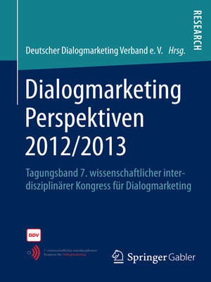 cover image of Dialogmarketing Perspektiven 2012/2013